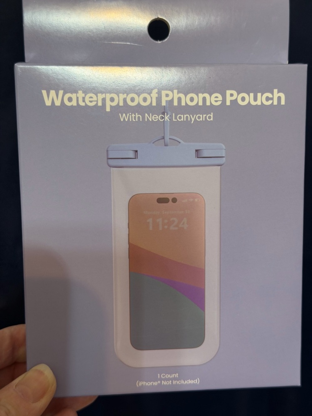 Waterproof Phone Pouch with Neck Lanyard - Lavender